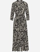 belcci Rochie cămașă Neagră din viscoză decorată cu model ornamental Hoarna