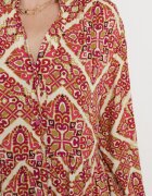 belcci Rochie Evazată Bordo din Viscoză Încheiată cu nasturi cu Volănaș Nrines