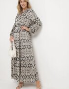 belcci Rochie Evazată Negru-Albă Cu șnur în talie Încheiată cu nasturi Biemarie