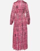 belcci Rochie Fucsia Maxi cu elastic în talie și tiv plisat cu model tweed Viostana