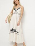 belcci Rochie Plic Albă cu In Vâscoză și Broderie Miliova