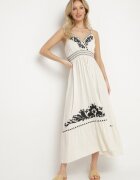 belcci Rochie Plic Albă cu In Vâscoză și Broderie Miliova