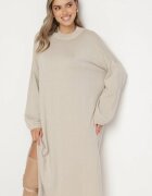 belcci Rochie tip cutie bej cu vâscoză decorată cu fir metalic Arfalea