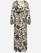 belcci Rochie Verde din satin Maxi cu model ornamental cu elastic în talie Lainare