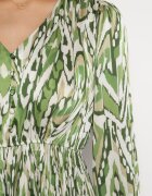 belcci Rochie Verde Maxi cu Elastic în Talie cu Model Mozaic Quirela