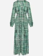 belcci Rochie Verde Maxi cu elastic în talie și cu tiv plisat cu model tweed Viostana