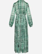 belcci Rochie Verde Maxi cu elastic în talie și cu tiv plisat cu model tweed Viostana