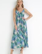 belcci Rochie Verde Maxi cu elastic în talie și tiv plisat Sakize