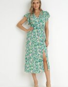 belcci Rochie Verde Plic Maxi cu Volănaș și Elastic în Talie Ahni