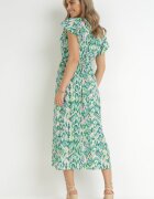 belcci Rochie Verde Plic Maxi cu Volănaș și Elastic în Talie Ahni