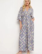 belcci Salopetă Albastră Boho cu Elastic în Talie Legată la Spate cu Picioare Largi Rodolia