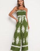 belcci Salopetă Verde din viscoză Fără mâneci cu model geometric Orceria