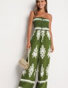 belcci Salopetă Verde din viscoză Fără mâneci cu model geometric Orceria