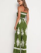 belcci Salopetă Verde din viscoză Fără mâneci cu model geometric Orceria