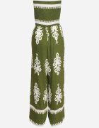 belcci Salopetă Verde din viscoză Fără mâneci cu model geometric Orceria