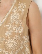 belcci Vestă Bej din Bumbac Decorată cu Broderie Lisanwena