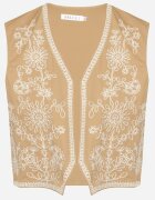 belcci Vestă Bej din Bumbac Decorată cu Broderie Lisanwena