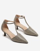 bellucci Pantofi cu toc negri cu toc pisică cu model geometric Belliova