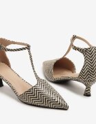 bellucci Pantofi cu toc negri cu toc pisică cu model geometric Belliova