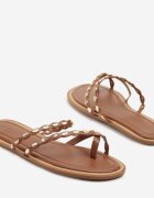 bellucci Papuci Maro cu baretă între degete cu ornamente metalice Avenellis