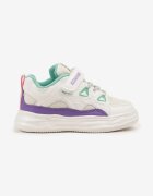 bessky Pantofi Sport Alb-violet Sneakers cu Scai cu Branț din Piele Falinea
