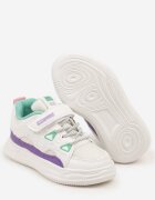 bessky Pantofi Sport Alb-violet Sneakers cu Scai cu Branț din Piele Falinea