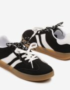 bestelle Adidași Alb-Negru Iconici Tenisi din Imitație de Piele întoarsă Firlevi