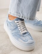 bestelle Adidași Albastre cu Talpă Groasă Decorate cu Denim Eriphithea