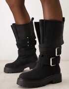bestelle Botine cu talpă groasă în stil grunge cu catarame decorative Dorela Negre