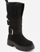 bestelle Botine cu talpă groasă în stil grunge cu catarame decorative Dorela Negre