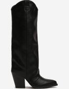 bestelle Cizme Cowboy Negre pe Toc Conic cu Gambă Dreaptă Aferrive