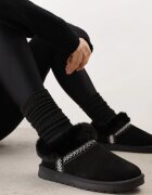 bestelle Ghete de zăpadă joase cu panglică decorativă și blăniță Lomarae Negre