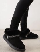 bestelle Ghete de zăpadă joase cu panglică decorativă și blăniță Lomarae Negre