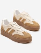 bestelle Sneakers Bej cu Talpă de Cauciuc Ardislo
