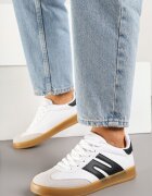 besty Adidași Alb-Negru în Stilul Tenisilor Clasici cu Cusături Decorative Nartewia