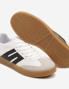 besty Adidași Alb-Negru în Stilul Tenisilor Clasici cu Cusături Decorative Nartewia