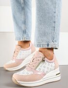 besty Adidași Roz pe platformă ascunsă cu fermoar decorativ și model ajurat Reladia