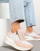 besty Adidași Roz pe platformă ascunsă cu fermoar decorativ și model ajurat Reladia