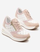 besty Adidași Roz pe platformă ascunsă cu fermoar decorativ și model ajurat Reladia