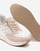 besty Adidași Roz pe platformă ascunsă cu fermoar decorativ și model ajurat Reladia