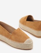 besty Espadrile Bej închis pe Platformă Împletită din Eco-Piele întoarsă Avalana