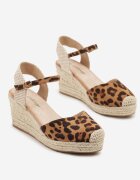 besty Sandale Leopard cu platformă decorate cu împletitură Odiena