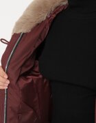 bh forever Geacă Bordo de puf matlasată cu guler de blană Lanivela