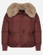 bh forever Geacă Bordo de puf matlasată cu guler de blană Lanivela