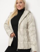 bh forever Geacă windbreaker matlasată bej deschis cu glugă și buzunare laterale Dairel