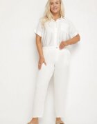 bh forever Pantaloni Albi cu croială dreaptă cu elastic în talie Filavia