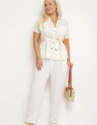 bh forever Pantaloni Albi cu in cu croi clasic Liravaia