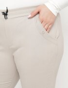 bh forever Pantaloni bej 3/4 cu elastic în talie și șnur decorate cu zirconii Nazairia