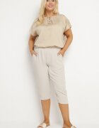 bh forever Pantaloni bej cu elastic în talie 7/8 Tenimira