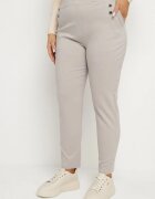 bh forever Pantaloni Bej cu Viscoză și Nasturi Decorativi Tenzina